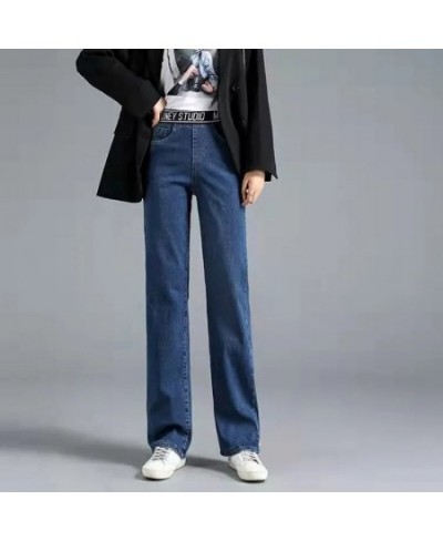 Korean Fashion Baggy Wide Leg Pant Casual Looes Elastic High Waist Straight Denim Pants Womens Vintage Pantalones 2023 Y2k $3...