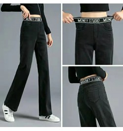 Korean Fashion Baggy Wide Leg Pant Casual Looes Elastic High Waist Straight Denim Pants Womens Vintage Pantalones 2023 Y2k $3...