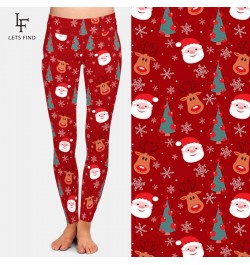 Women Fashion High Waist Legging 3D Christmas Reindeer Santa Tree and Snowflakes Print Warm Leggings $24.50 - Bottoms