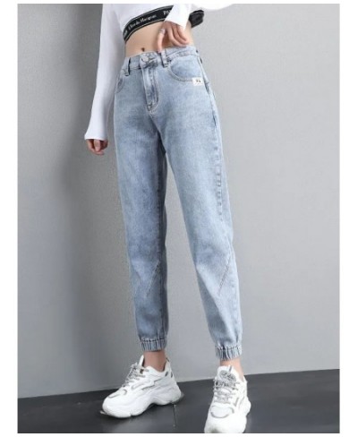 Female Street Jeans 2022 New High Waist Ankle Ninth Jeans Women's Sports Pants Summer Korean Ladies Casual Slim Fit Harem Pan...