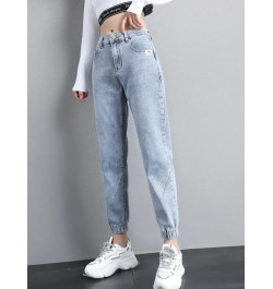 Female Street Jeans 2022 New High Waist Ankle Ninth Jeans Women's Sports Pants Summer Korean Ladies Casual Slim Fit Harem Pan...