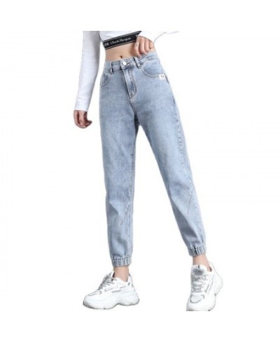 Female Street Jeans 2022 New High Waist Ankle Ninth Jeans Women's Sports Pants Summer Korean Ladies Casual Slim Fit Harem Pan...