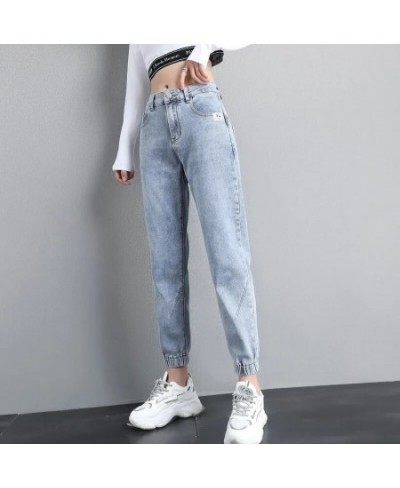 Female Street Jeans 2022 New High Waist Ankle Ninth Jeans Women's Sports Pants Summer Korean Ladies Casual Slim Fit Harem Pan...