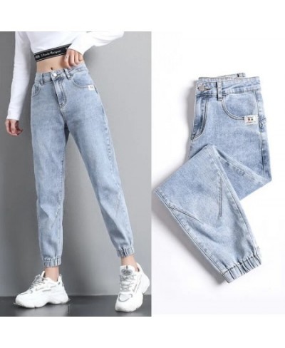 Female Street Jeans 2022 New High Waist Ankle Ninth Jeans Women's Sports Pants Summer Korean Ladies Casual Slim Fit Harem Pan...