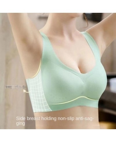 Ice Silk Seamless Underwear Ladies No Steel Ring Anti-sagging Large Size Beautiful Back Bra Women Ultra-thin $22.17 - Underwear