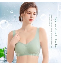 Ice Silk Seamless Underwear Ladies No Steel Ring Anti-sagging Large Size Beautiful Back Bra Women Ultra-thin $22.17 - Underwear