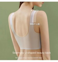 Ice Silk Seamless Underwear Ladies No Steel Ring Anti-sagging Large Size Beautiful Back Bra Women Ultra-thin $22.17 - Underwear