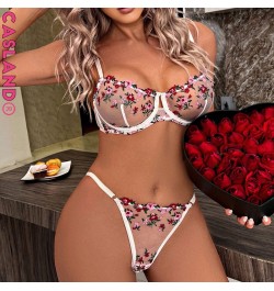 Mujer Ultra Thin Transperant Sexy Lingerie Bra Set Lace Underwear Set Underwired Push Up Biustonosz Sous Vetement Bras $27.97...