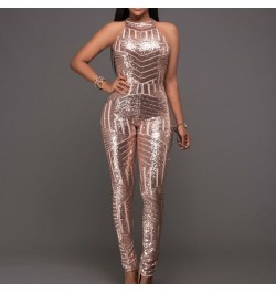 Sexy Mesh Jumpsuits Sequins for Women Long Rompers Womens Bodycon Jumpsuit Bodysuit 2 Colors F0090 Backless $67.14 - Jumpsuits