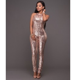 Sexy Mesh Jumpsuits Sequins for Women Long Rompers Womens Bodycon Jumpsuit Bodysuit 2 Colors F0090 Backless $67.14 - Jumpsuits