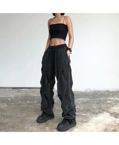 Women Streetwear Pants Black Hip Hop 2022 Cargo Harajuku Baggy Sweatpants Joggers $29.07 - Bottoms