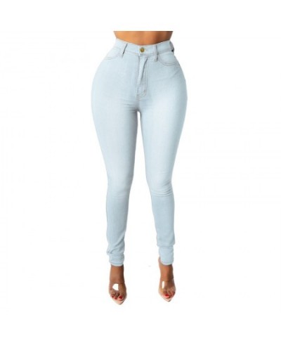 Fashion High-Waist Women'S Jeans 2022 New Slim Denim Pencil Pants Stretch Full Length Skinny Pants Solid Color Casual Trouser...