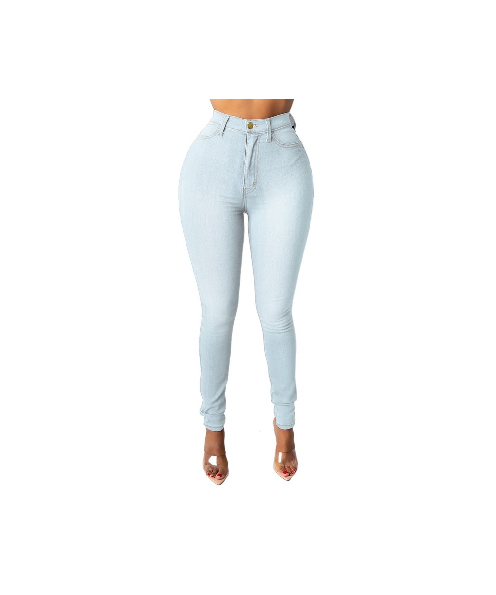 Fashion High-Waist Women'S Jeans 2022 New Slim Denim Pencil Pants Stretch Full Length Skinny Pants Solid Color Casual Trouser...