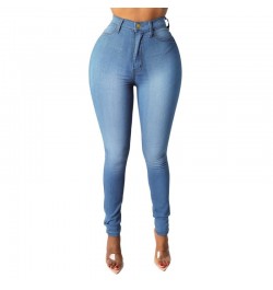 Fashion High-Waist Women'S Jeans 2022 New Slim Denim Pencil Pants Stretch Full Length Skinny Pants Solid Color Casual Trouser...