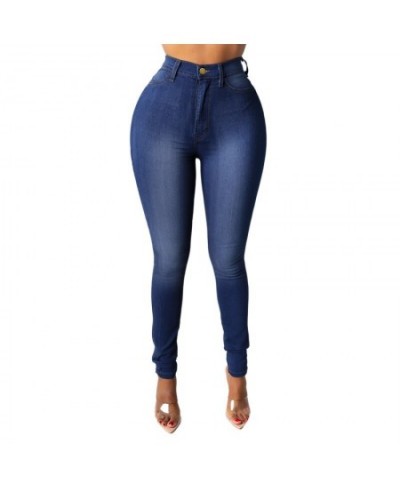 Fashion High-Waist Women'S Jeans 2022 New Slim Denim Pencil Pants Stretch Full Length Skinny Pants Solid Color Casual Trouser...