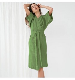 Sexy Women Cotton Komono Robe Solid Ladies Medium Sleeve Bathrobe Simple Relaxed Comfortable Home Wear Sweat SPA Robes $43.40...