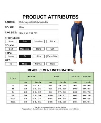 Fashion High-Waist Women'S Jeans 2022 New Slim Denim Pencil Pants Stretch Full Length Skinny Pants Solid Color Casual Trouser...