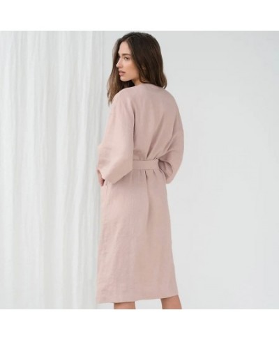 Sexy Women Cotton Komono Robe Solid Ladies Medium Sleeve Bathrobe Simple Relaxed Comfortable Home Wear Sweat SPA Robes $43.40...