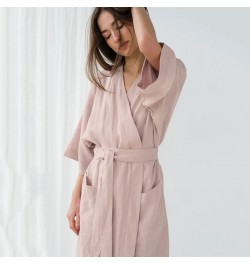 Sexy Women Cotton Komono Robe Solid Ladies Medium Sleeve Bathrobe Simple Relaxed Comfortable Home Wear Sweat SPA Robes $43.40...