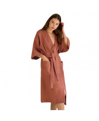 Sexy Women Cotton Komono Robe Solid Ladies Medium Sleeve Bathrobe Simple Relaxed Comfortable Home Wear Sweat SPA Robes $43.40...