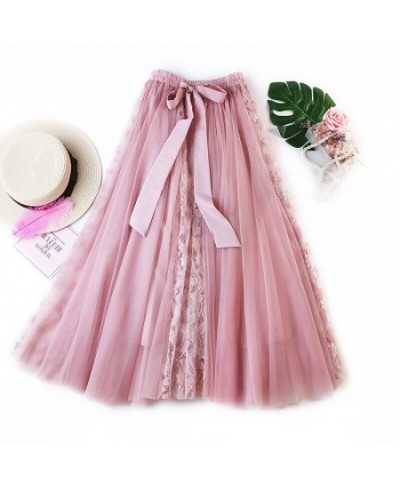 2023 Ins New Summer Skirts Women Long Mesh Skirts Fashion Women Lace Long Skirt $35.84 - Skirts