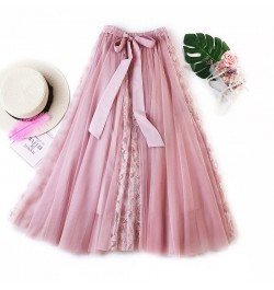 2023 Ins New Summer Skirts Women Long Mesh Skirts Fashion Women Lace Long Skirt $35.84 - Skirts