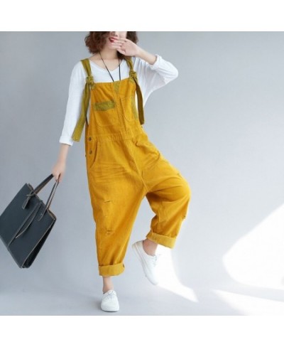 New basic vintage corduroy women jumpsuit casual plus size loose harem pants classic overalls fashion adjustable sling romper...