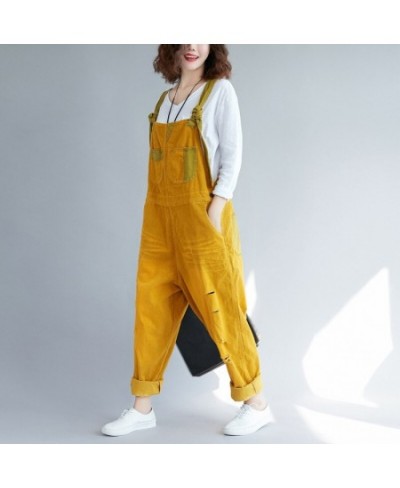 New basic vintage corduroy women jumpsuit casual plus size loose harem pants classic overalls fashion adjustable sling romper...