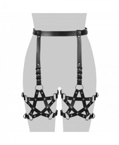 Pentagram Pu Leather Harness Leg Garters Lingerie Sexy Erotic Harness Belt Bondage Lingerie Suspender Belt Gothic Punk Style ...