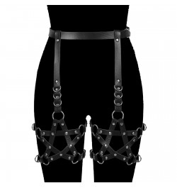 Pentagram Pu Leather Harness Leg Garters Lingerie Sexy Erotic Harness Belt Bondage Lingerie Suspender Belt Gothic Punk Style ...