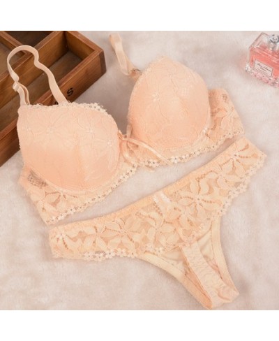 New 2023 Lace Embroidery Bra Set Women Plus Size Push Up Underwear Set Bra and Panty Set 32 34 36 38 ABC Cup For Female $21.2...