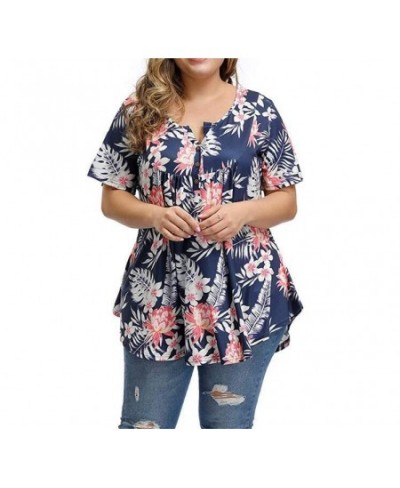 Big size Summer Woman T-shirt Bohemia Slim Short sleeve printed tshirts female Fat MM plus size women clothing large size top...