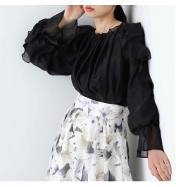 Solid Fairy Ruffles Shirts Blouses Flare Long Sleeve Blusas Mujer Elegant Fashion Shirt Tops 2023 Spring New Clothes Women $5...