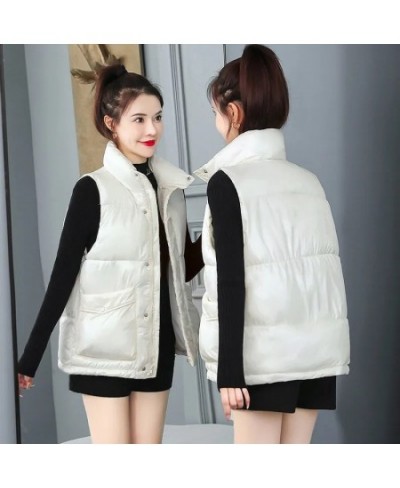 Women's Down Cotton Coat Vest 2023 New Korean Version Loose Outer Wear All-Match Stand-Up Collar Vest Sleeveless Jacket Femal...