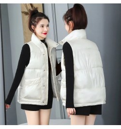 Women's Down Cotton Coat Vest 2023 New Korean Version Loose Outer Wear All-Match Stand-Up Collar Vest Sleeveless Jacket Femal...