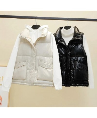 Women's Down Cotton Coat Vest 2023 New Korean Version Loose Outer Wear All-Match Stand-Up Collar Vest Sleeveless Jacket Femal...