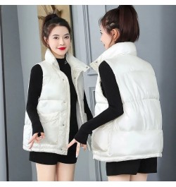 Women's Down Cotton Coat Vest 2023 New Korean Version Loose Outer Wear All-Match Stand-Up Collar Vest Sleeveless Jacket Femal...