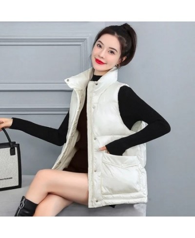 Women's Down Cotton Coat Vest 2023 New Korean Version Loose Outer Wear All-Match Stand-Up Collar Vest Sleeveless Jacket Femal...