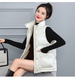 Women's Down Cotton Coat Vest 2023 New Korean Version Loose Outer Wear All-Match Stand-Up Collar Vest Sleeveless Jacket Femal...