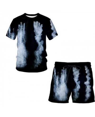 Splash tie dyeing 3D Printed Men T Shirt Shorts Set Men's Tracksuit 2 Piece Set Sportswear Spring Summer Plus Size Male Suit ...