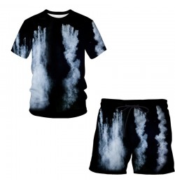 Splash tie dyeing 3D Printed Men T Shirt Shorts Set Men's Tracksuit 2 Piece Set Sportswear Spring Summer Plus Size Male Suit ...