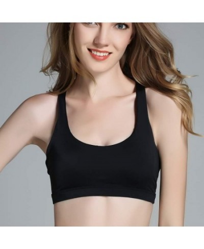 Fitness Sports Bra For Women Push Up Solid Cross Back Bra Running Gym Training Workout Femme Padded Underwear Crop Tops Femal...