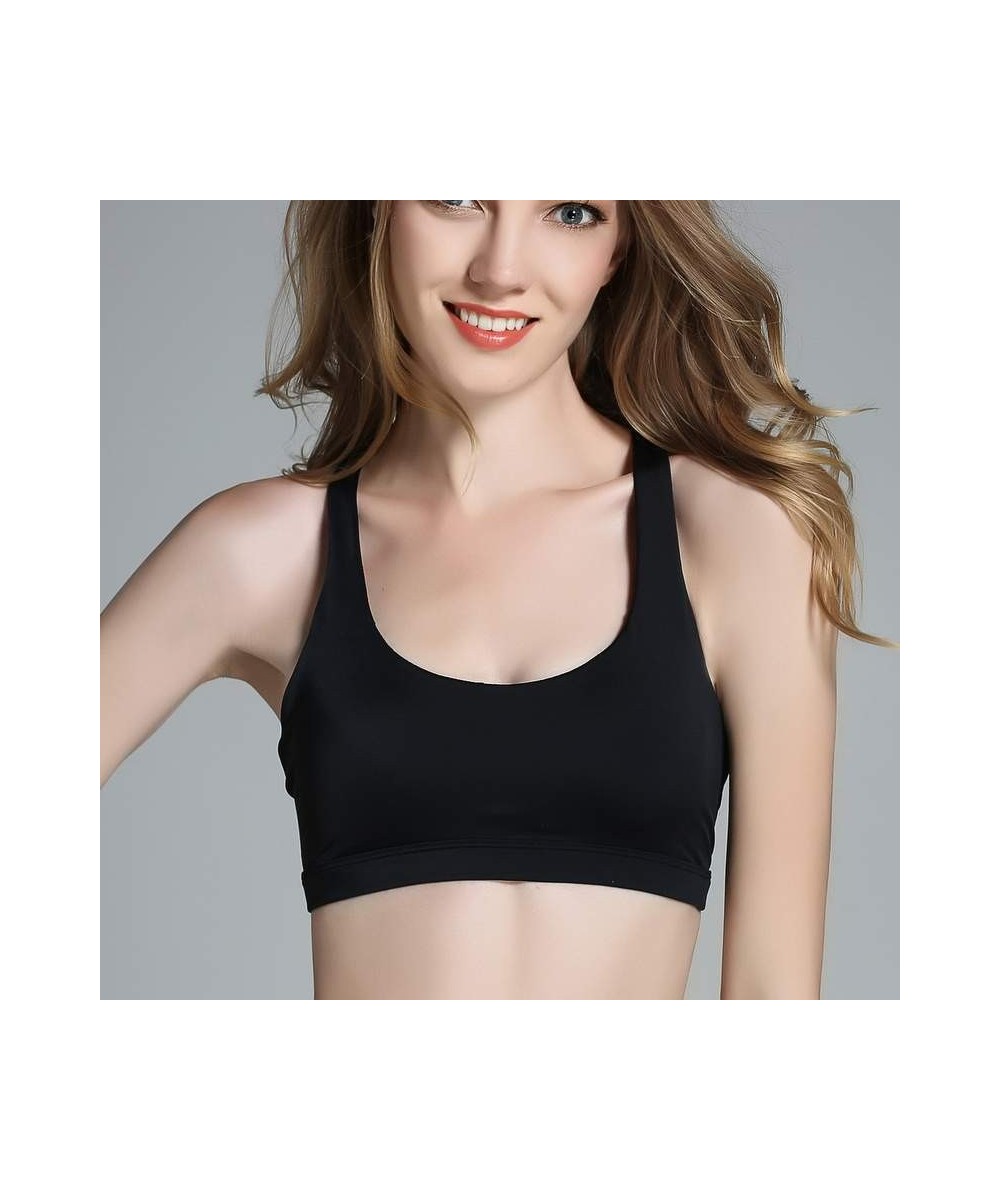 Fitness Sports Bra For Women Push Up Solid Cross Back Bra Running Gym Training Workout Femme Padded Underwear Crop Tops Femal...