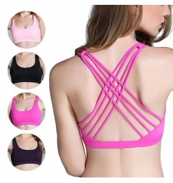 Fitness Sports Bra For Women Push Up Solid Cross Back Bra Running Gym Training Workout Femme Padded Underwear Crop Tops Femal...