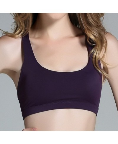 Fitness Sports Bra For Women Push Up Solid Cross Back Bra Running Gym Training Workout Femme Padded Underwear Crop Tops Femal...