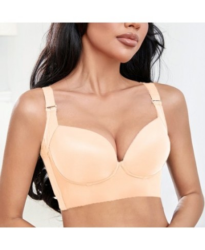 Deep Cup Bra Push Up Bras for Women Plus Size Hide Incorporated Full Back Coverage Lingerie Back Fat Shaper Bra 34-50 $31.34 ...