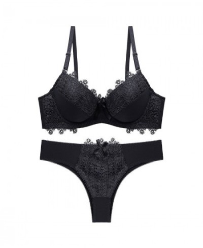 Sexy Women Push Up Sexy Lace Underwear Bra and Thong Set Female Bra and Panty Set $22.90 - Underwear