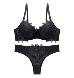 Sexy Women Push Up Sexy Lace Underwear Bra and Thong Set Female Bra and Panty Set $22.90 - Underwear