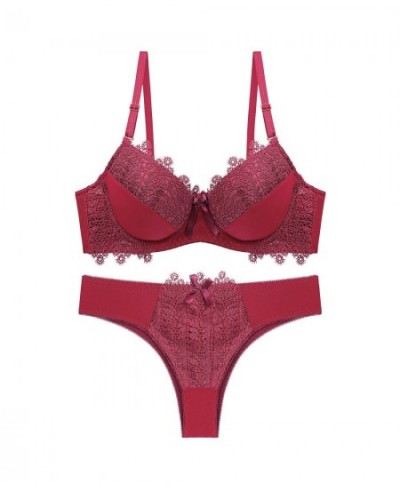 Sexy Women Push Up Sexy Lace Underwear Bra and Thong Set Female Bra and Panty Set $22.90 - Underwear