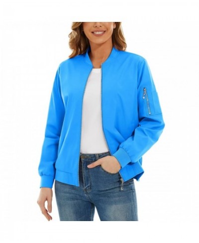 Women's Bomber Jackets Zip-up Casual Jacket Spring Windbreaker Coat Water Resistant Outwear Coats with 3 Pockets $51.46 - Jac...